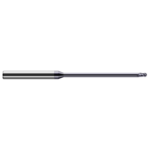 Miniature End Mill - Ball - Long Reach, Stub Flute, 0.0620